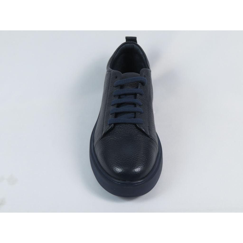 Men's Fashion Sneaker Shoes By SHENBINS Soft Deer Leather Hand Made in Turkey 0168 Navy Blue