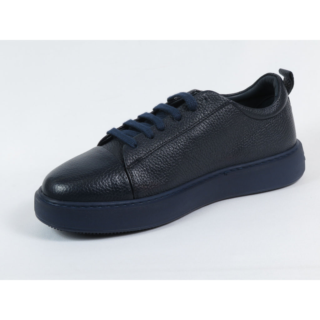 Men's Fashion Sneaker Shoes By SHENBINS Soft Deer Leather Hand Made in Turkey 0168 Navy Blue