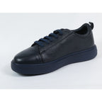 Men's Fashion Sneaker Shoes By SHENBINS Soft Deer Leather Hand Made in Turkey 0168 Navy Blue