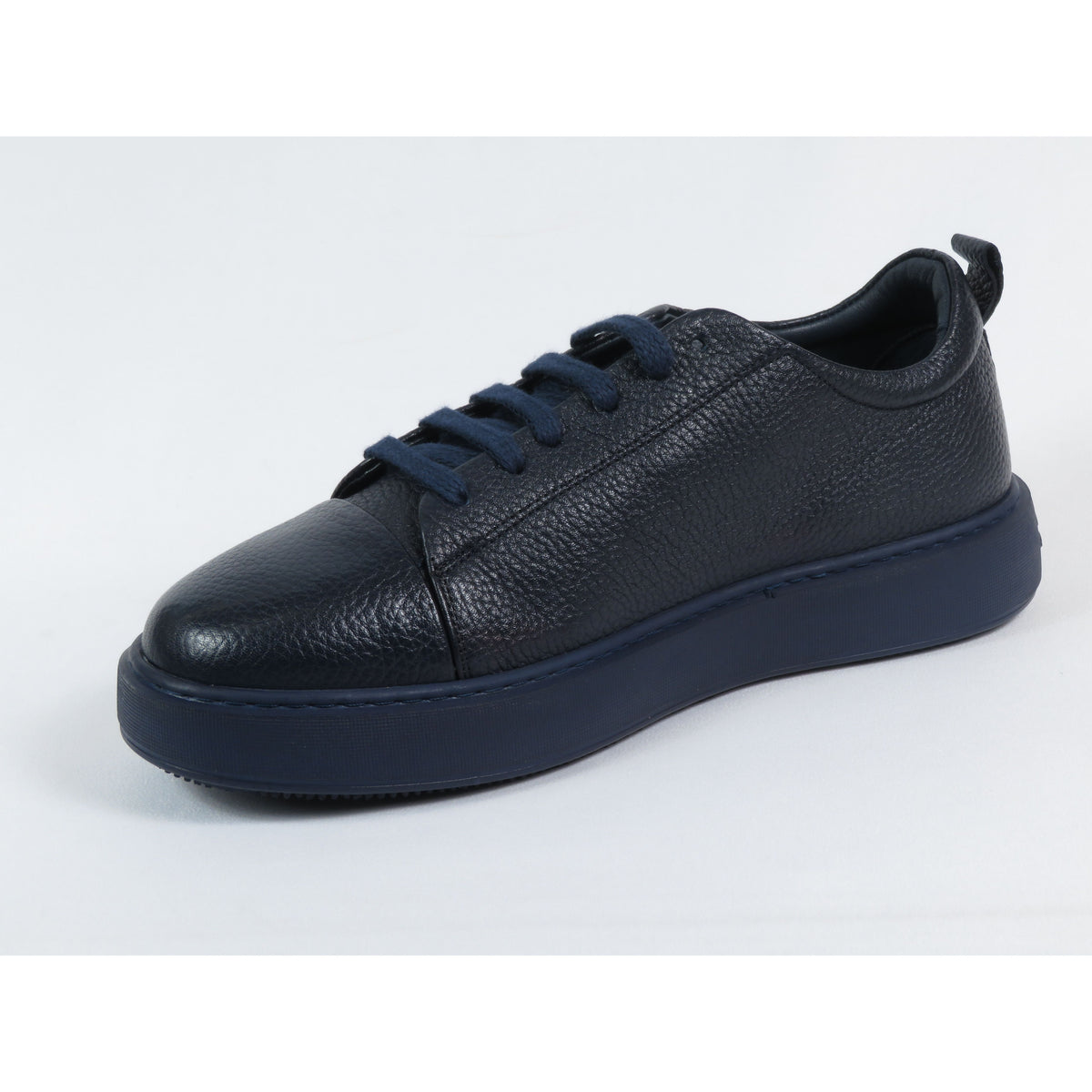 Men's Fashion Sneaker Shoes By SHENBINS Soft Deer Leather Hand Made in Turkey 0168 Navy Blue