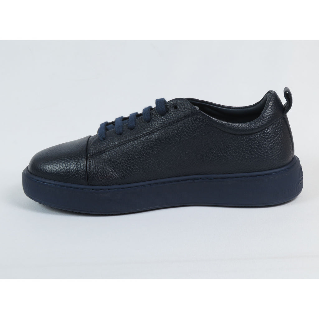 Men's Fashion Sneaker Shoes By SHENBINS Soft Deer Leather Hand Made in Turkey 0168 Navy Blue
