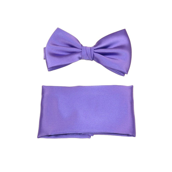 Men's Bow Tie and Hankie by J.Valintin Collection #92497 Solid Purple Satin