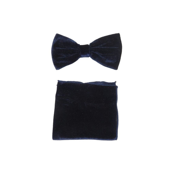 Men's Velvet Bow Tie Hankie by J.Valintin Collection #25094 Navy Blue Velvet