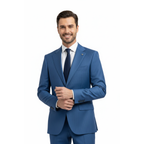 Men's Fabio Matteo Turkish Suit Super 160's Italian Wool FB222 #15 Blue Stripe