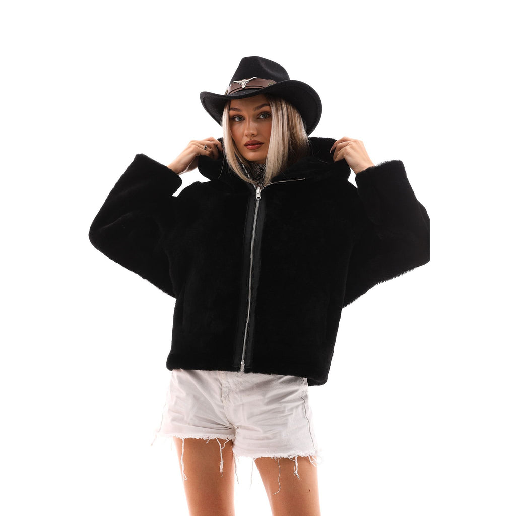 The Noxara Reversible Black Women Leather Jacket