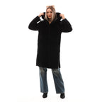 The VESARA Reversible Shearling Women Leather Coat Jet Black