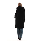 The VESARA Reversible Shearling Women Leather Coat Jet Black