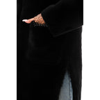 The VESARA Reversible Shearling Women Leather Coat Jet Black