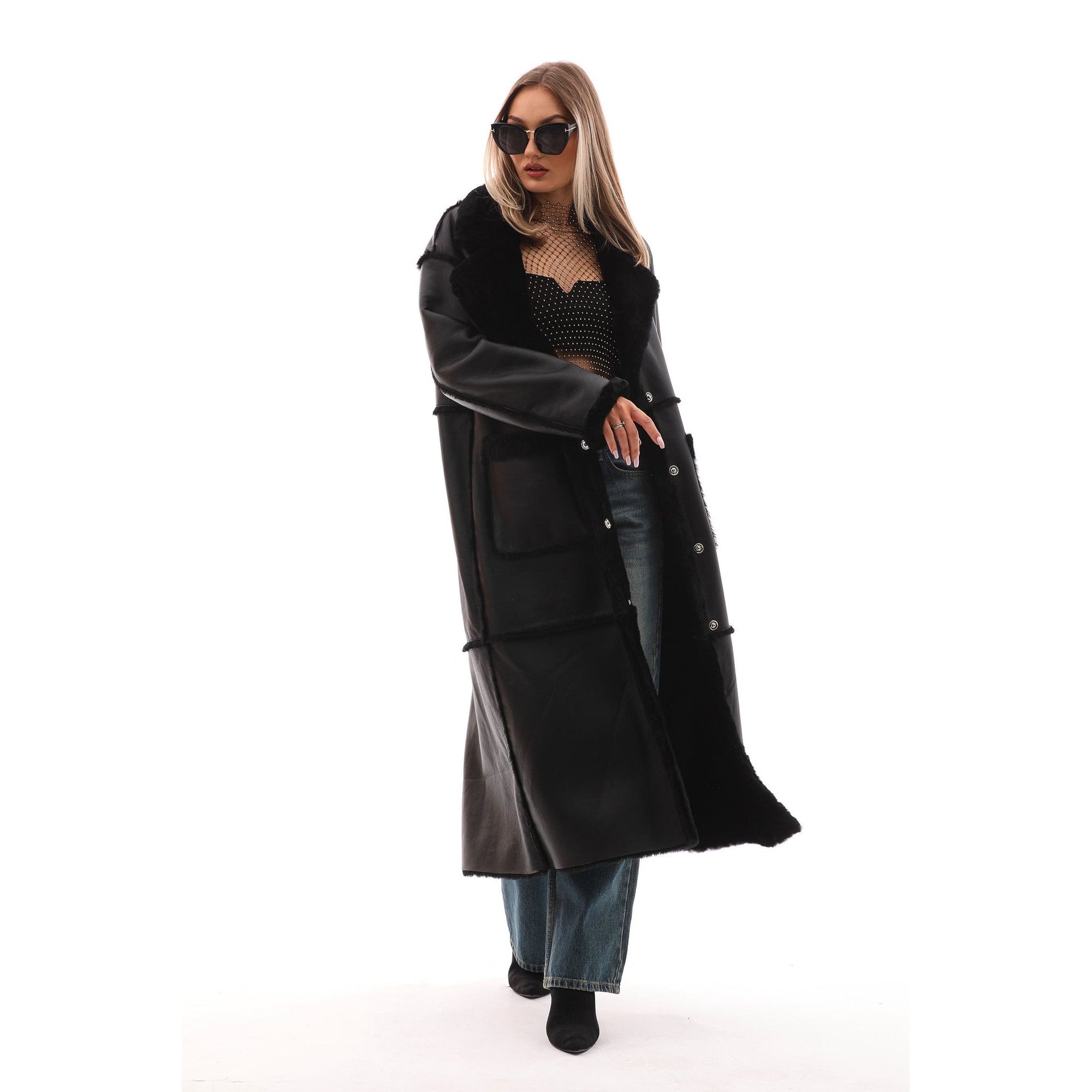 The Virelli Reversible Leather Women Jacket Black