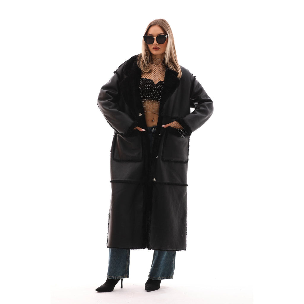 The Virelli Reversible Leather Women Jacket Black