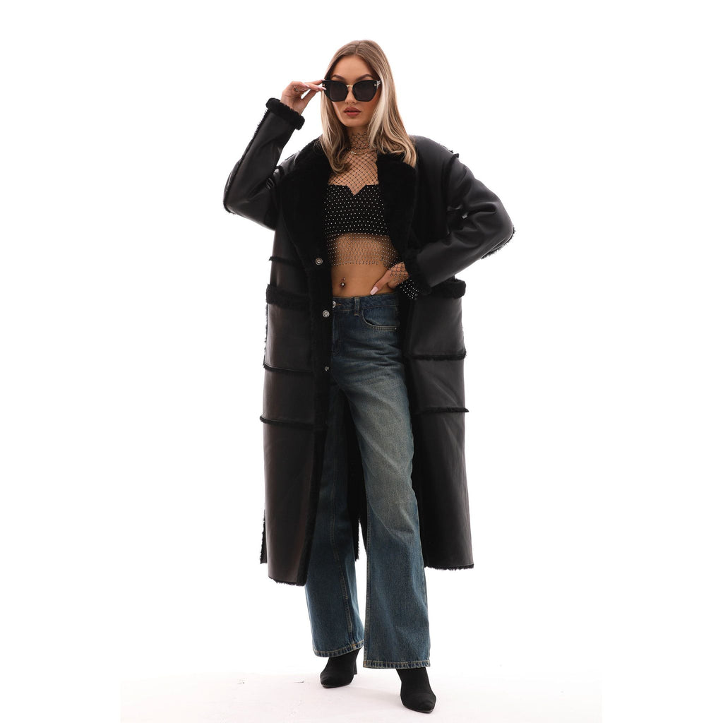 The Virelli Reversible Leather Women Jacket Black