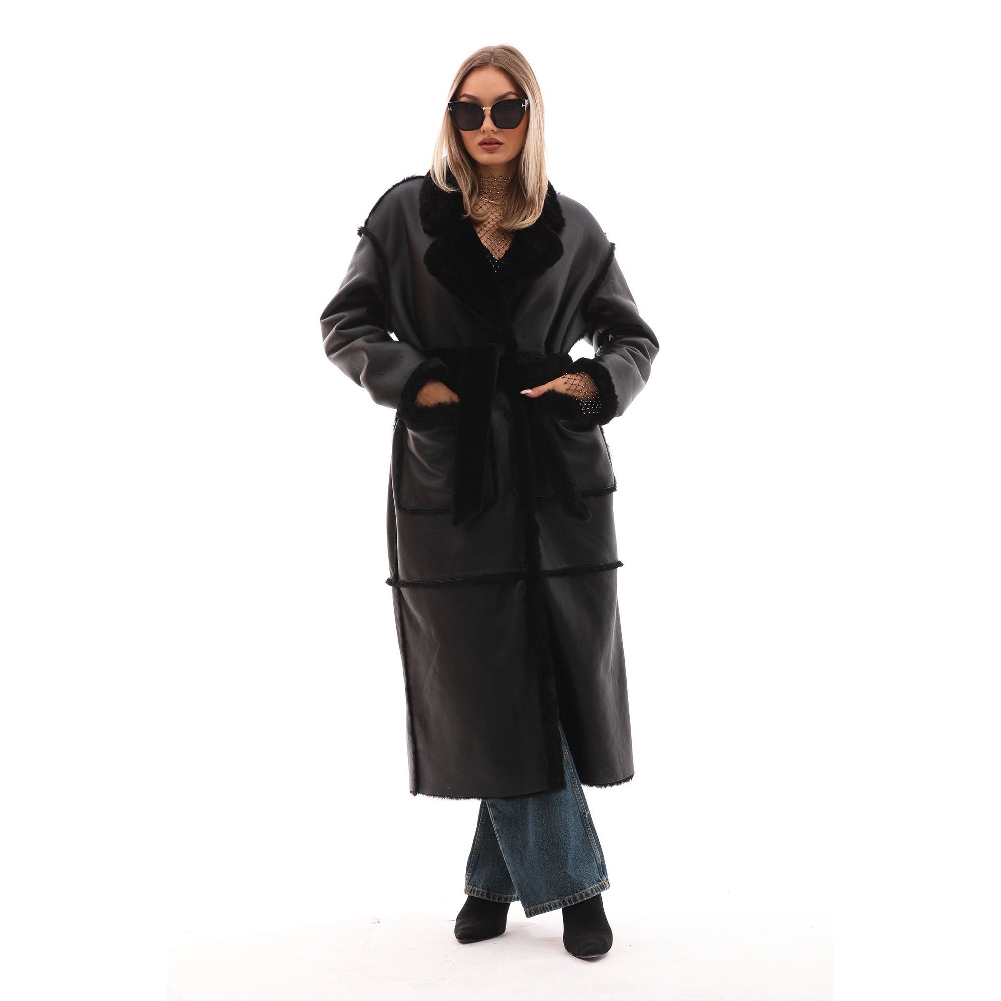 The Virelli Reversible Leather Women Jacket Black