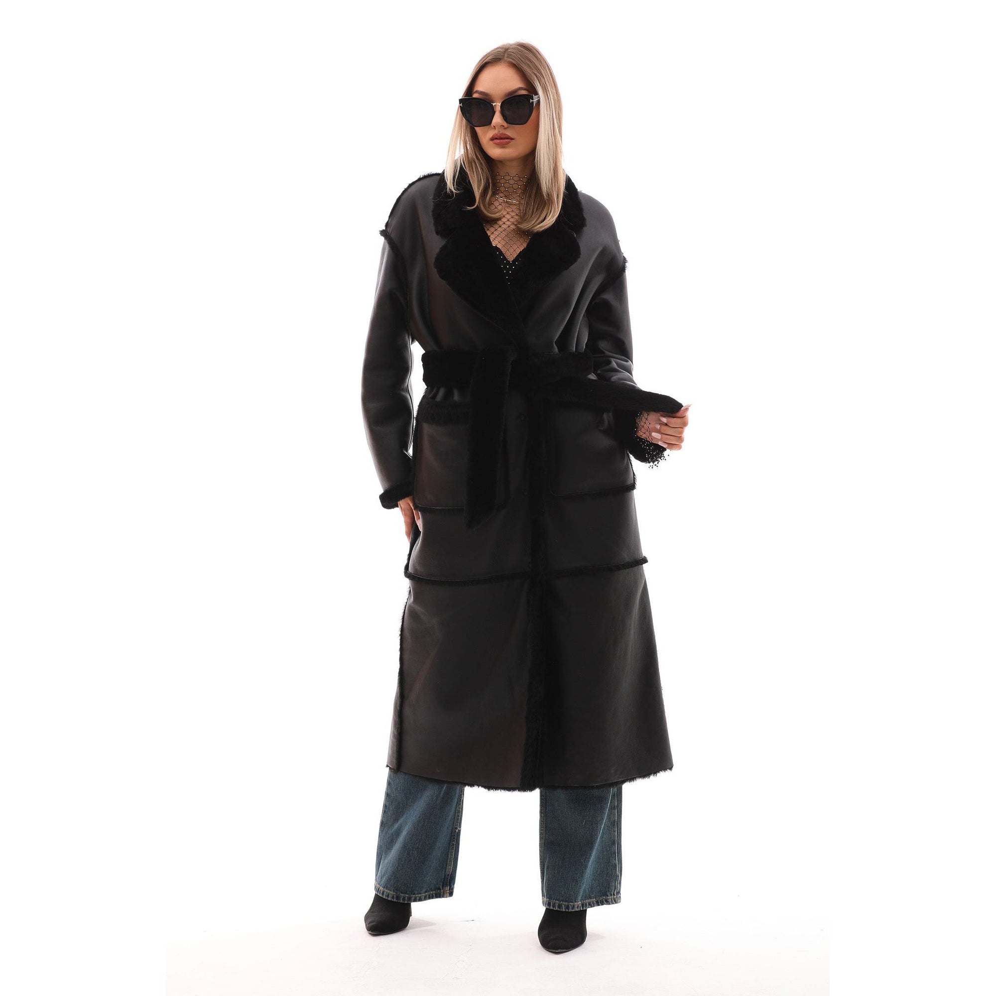 The Virelli Reversible Leather Women Jacket Black