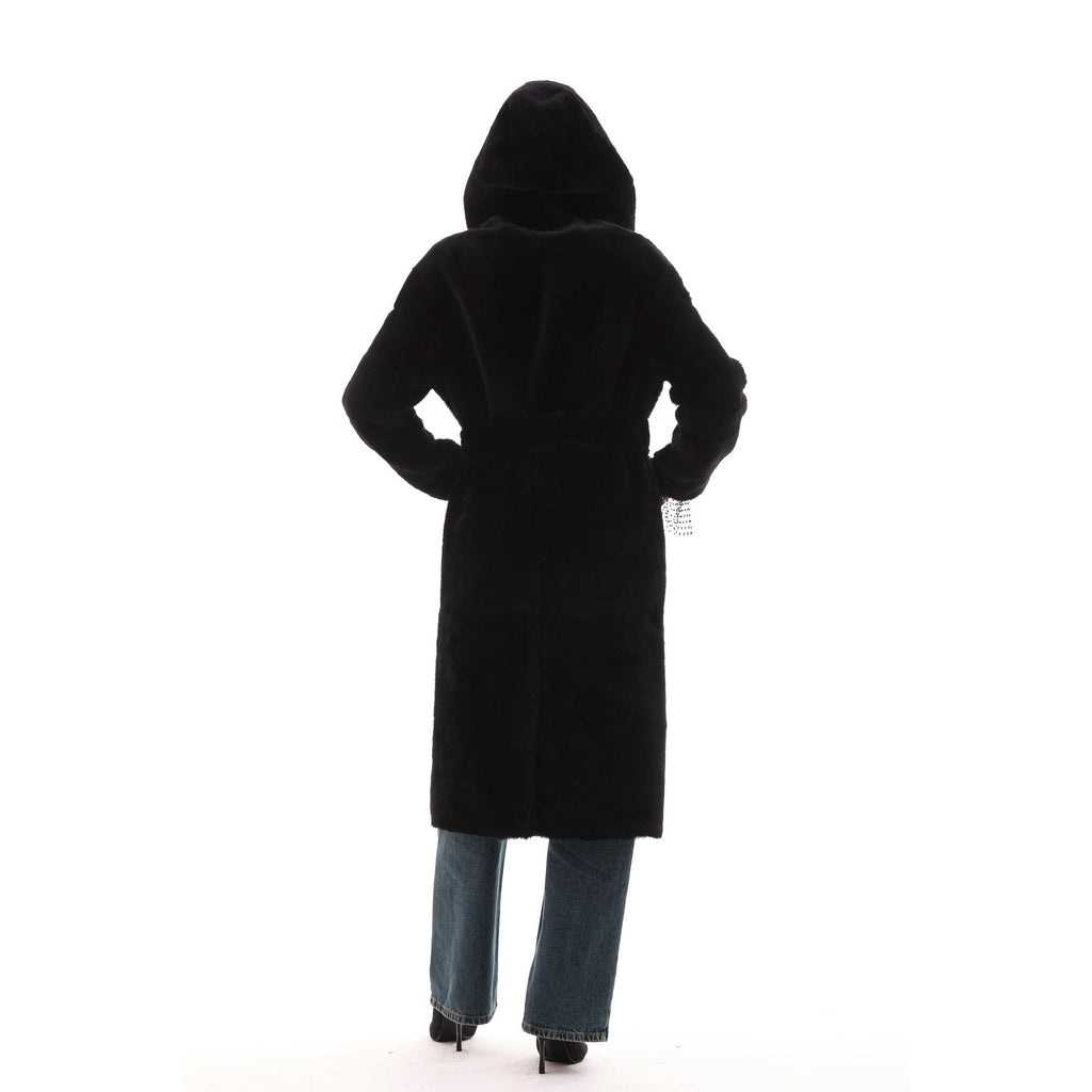The Virella Reversible Hooded Shearling Leather Jacket