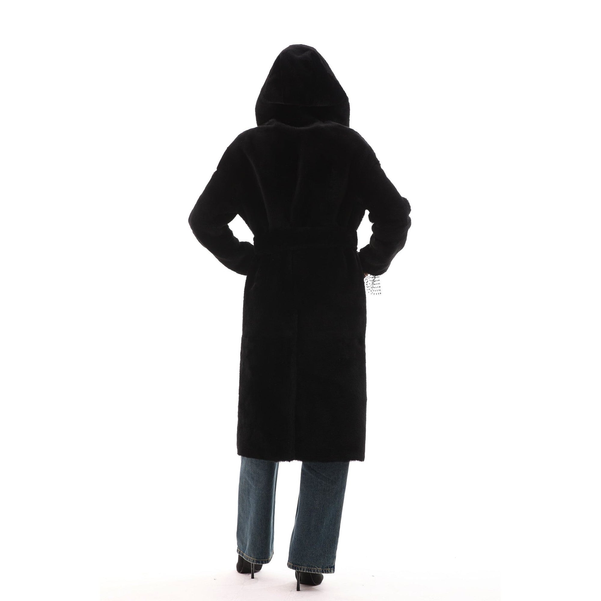 The Virella Reversible Hooded Shearling Leather Jacket