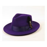 Bruno Capelo Hat Australian Wool Fedora Teardrop Crushable Bel Air BL595 Purple