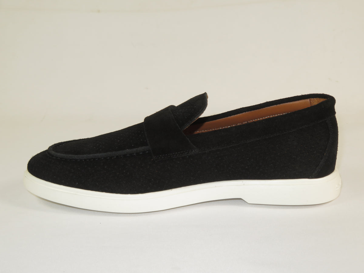 Men's Slip On Shoes By SHENBINS Soft Suede Leather Hand Made in Turkey 0870 Black