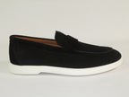 Men's Slip On Shoes By SHENBINS Soft Suede Leather Hand Made in Turkey 0870 Black