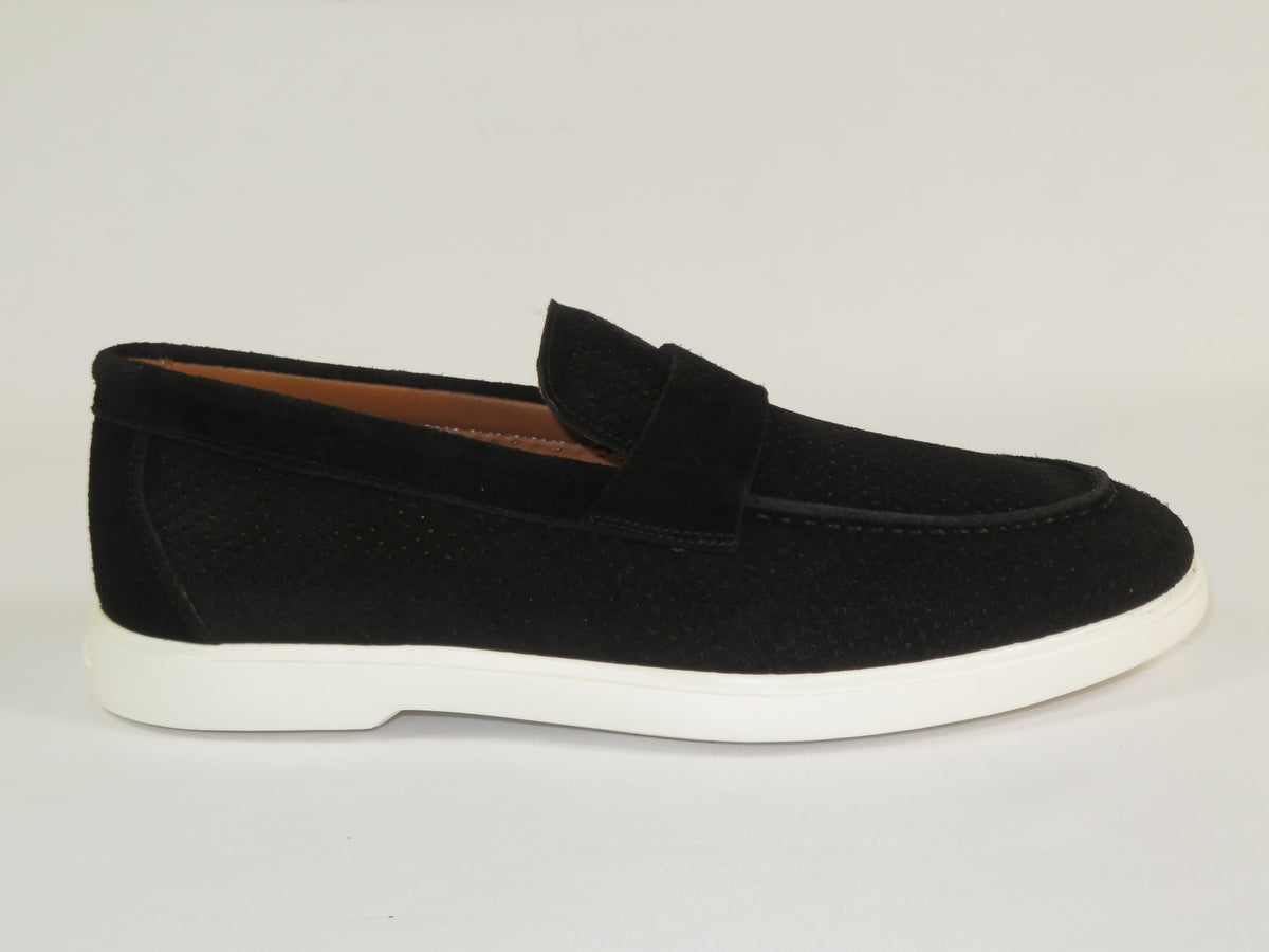 Men's Slip On Shoes By SHENBINS Soft Suede Leather Hand Made in Turkey 0870 Black