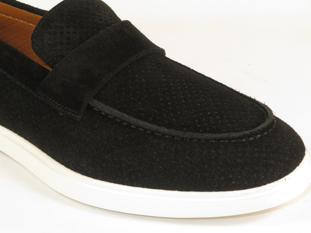 Men's Slip On Shoes By SHENBINS Soft Suede Leather Hand Made in Turkey 0870 Black