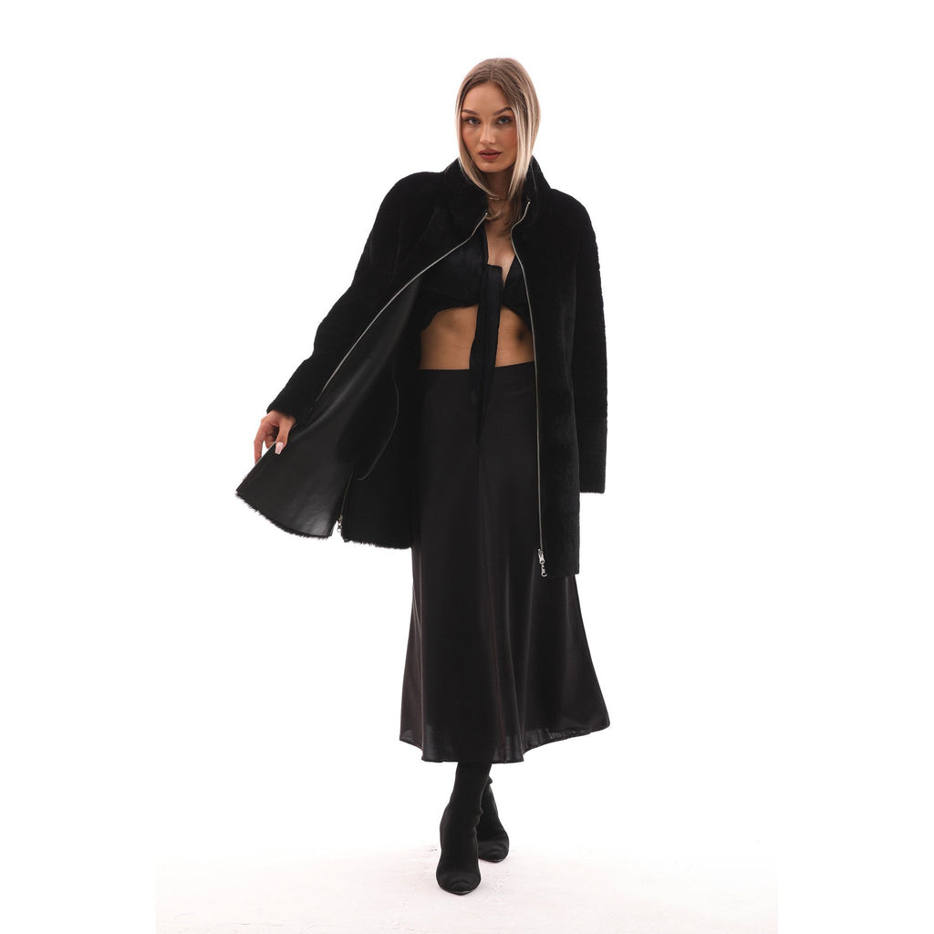 The Nyra Reversible Shearling Women Leather Jacket