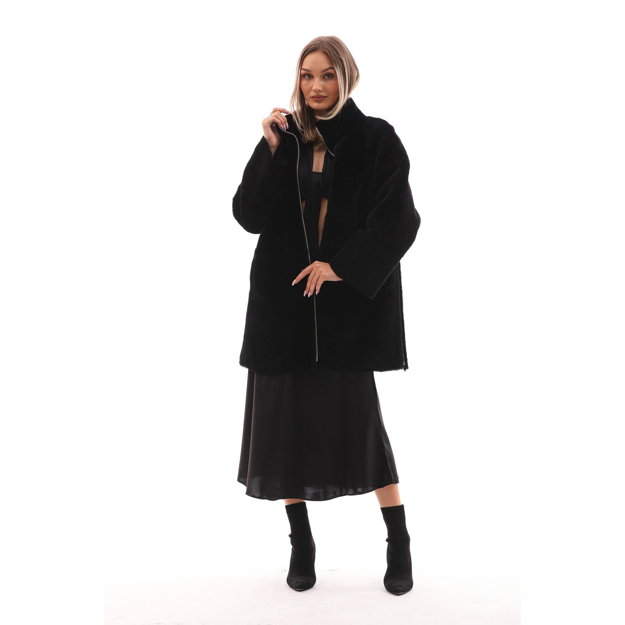 The Nyra Reversible Shearling Women Leather Jacket