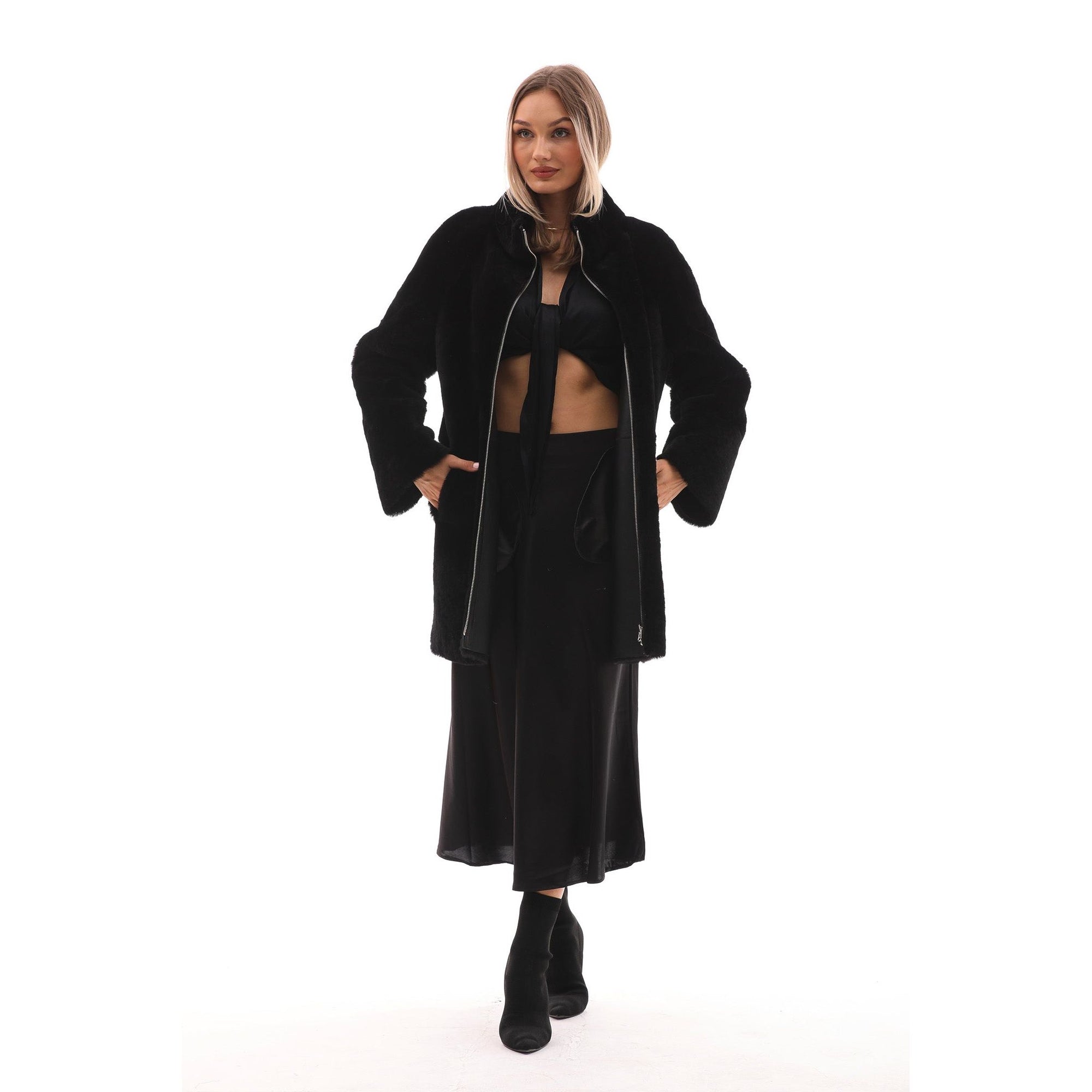 The Nyra Reversible Shearling Women Leather Jacket