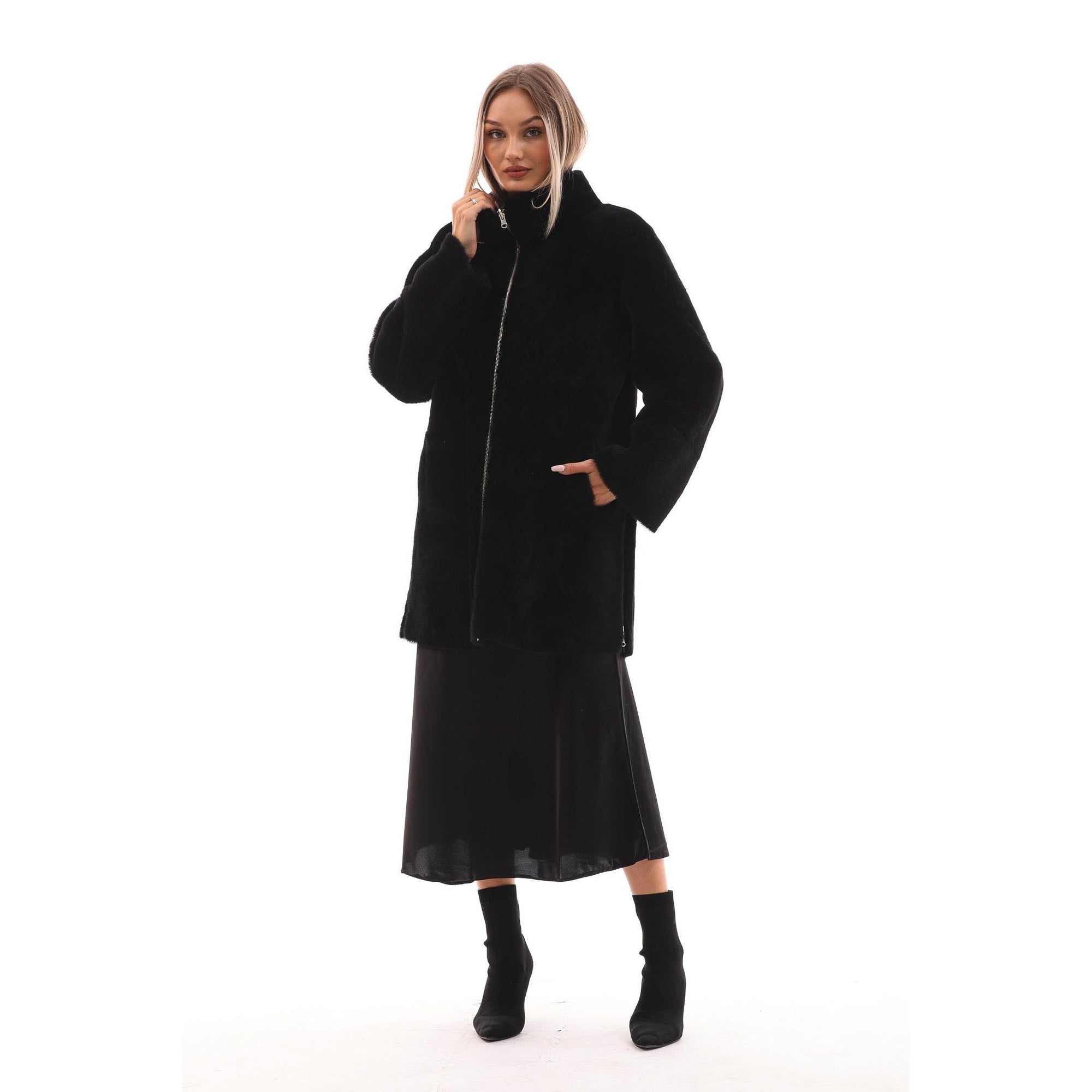 The Nyra Reversible Shearling Women Leather Jacket