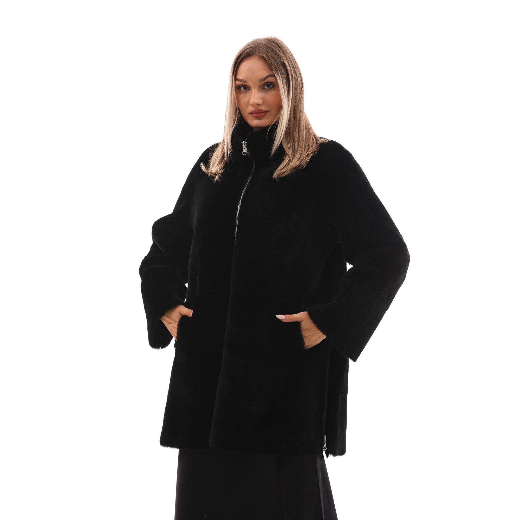 The Nyra Reversible Shearling Women Leather Jacket
