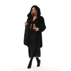 The Noctura Reversible Hooded Shearling Leather Jacket Black