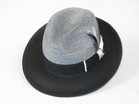 Men's Milani Straw Braided Fedora Hat Soft Crushable FDS-006 Black/White