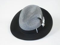 Men's Milani Straw Braided Fedora Hat Soft Crushable FDS-006 Black/White