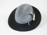 Men's Milani Straw Braided Fedora Hat Soft Crushable FDS-006 Black/White
