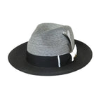 Men's Milani Straw Braided Fedora Hat Soft Crushable FDS-006 Black/White