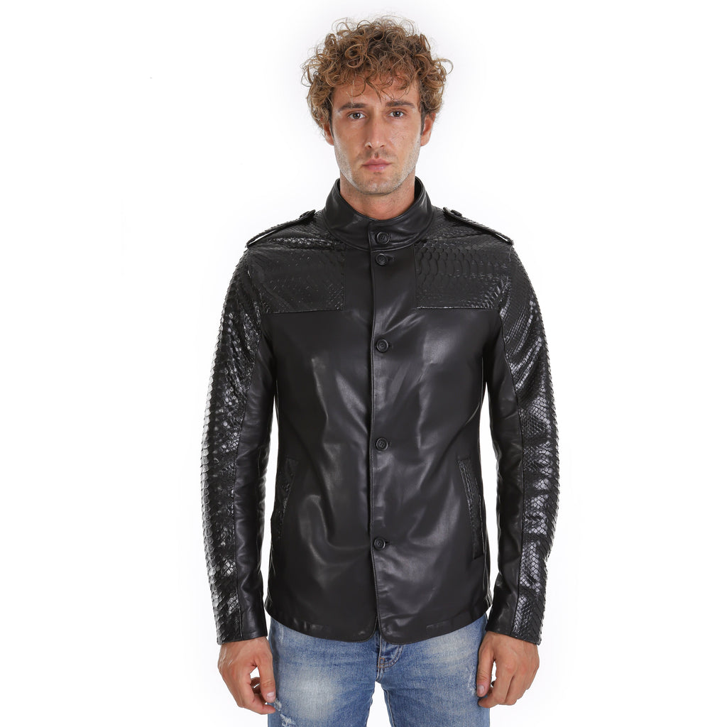 The Hepler Black Leather Men Jacket