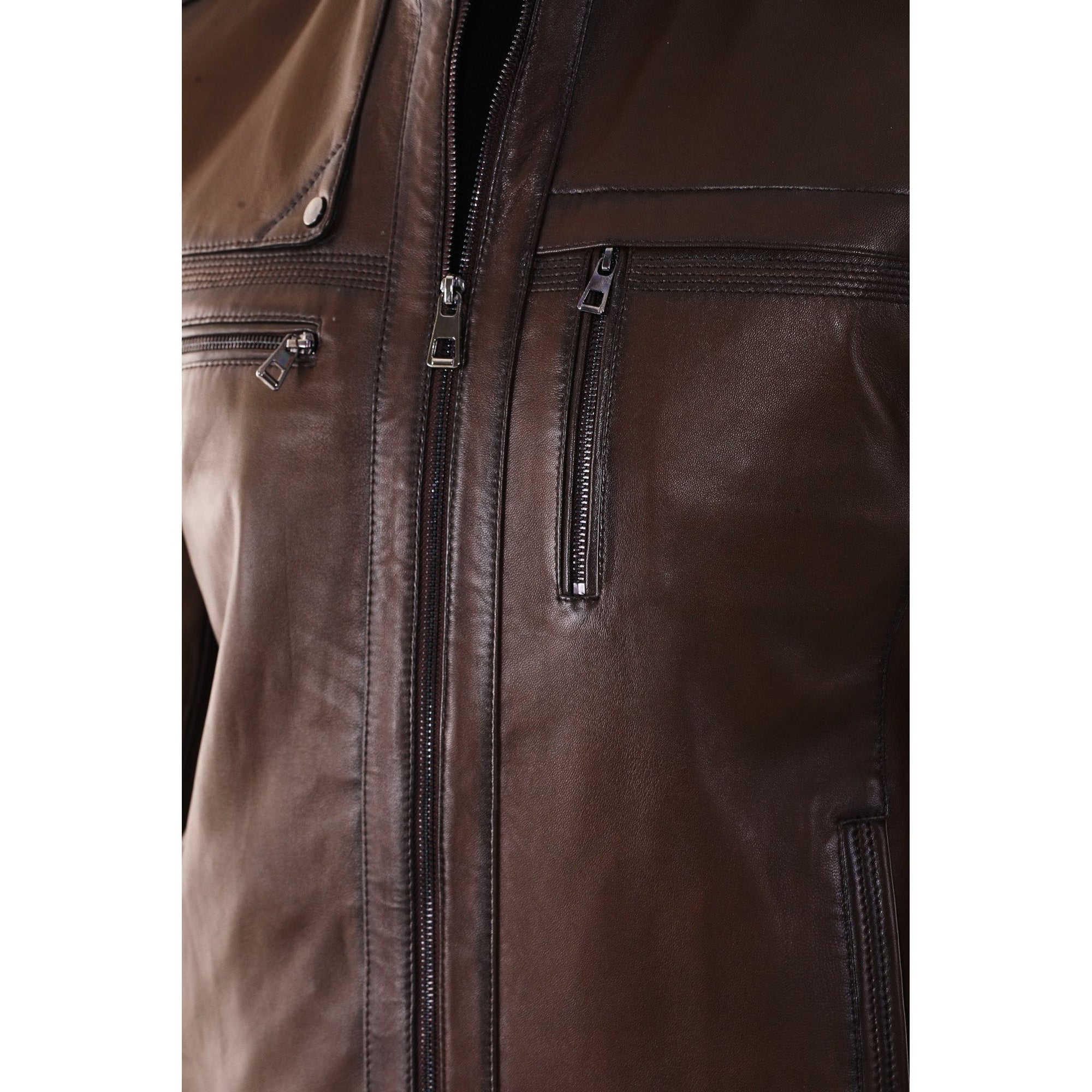 The Rossi Dark Brown Leather Men Jacket
