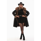 Vinci The Onyx Caramel Shearling & Fox Fur Leather Women Jacket