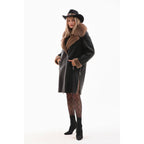 Vinci The Onyx Caramel Shearling & Fox Fur Leather Women Jacket