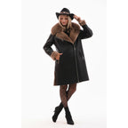 Vinci The Onyx Caramel Shearling & Fox Fur Leather Women Jacket