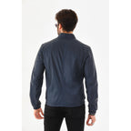Vinci The Como Navy Blue Leather Bomber Jacket