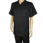 Men 2pc Walking Leisure Suit Short Sleeves By DREAMS 256-001 Black