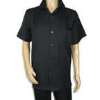 Men 2pc Walking Leisure Suit Short Sleeves By DREAMS 256-001 Black