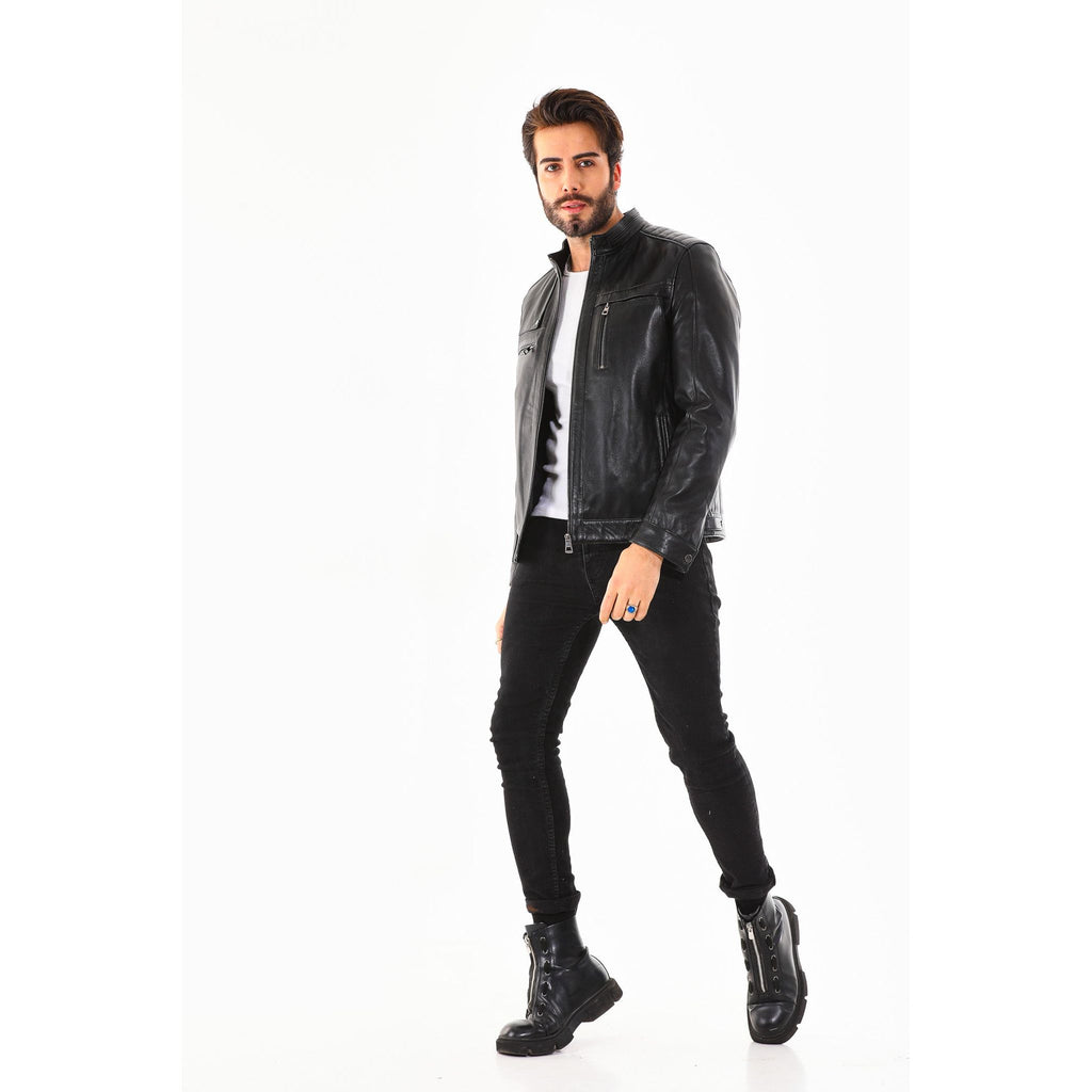 Vinci The Rossi Black Leather Men Jacket