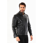 Vinci The Rossi Black Leather Men Jacket