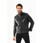 Vinci The Rossi Black Leather Men Jacket