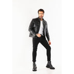 Vinci The Rossi Black Leather Men Jacket