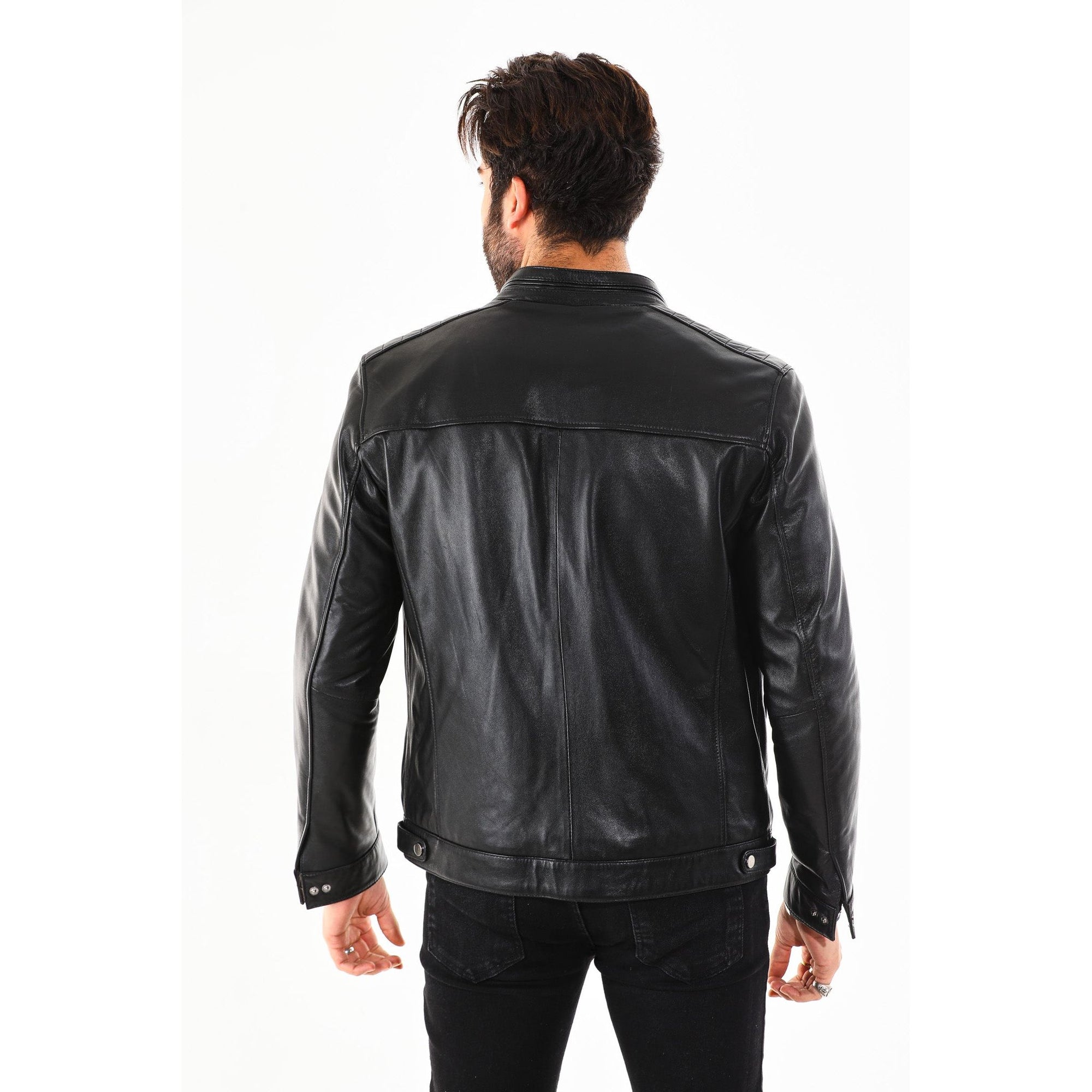 Vinci The Rossi Black Leather Men Jacket