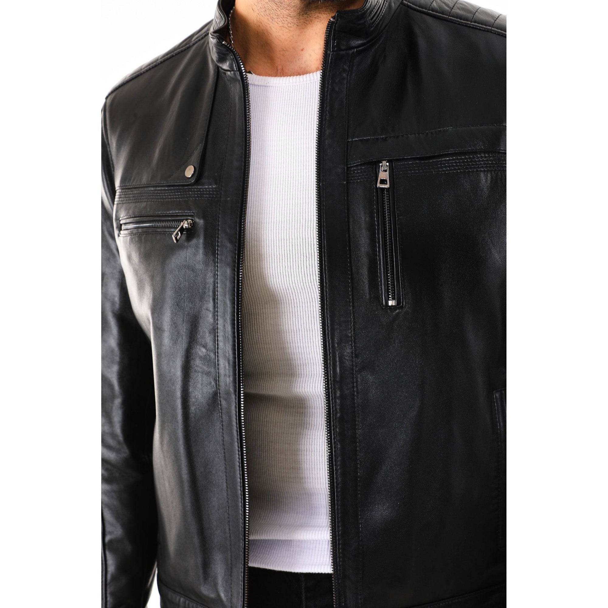 Vinci The Rossi Black Leather Men Jacket