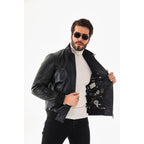 Monza Vintage Black Lambskin Men Leather Jacket
