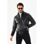 Monza Vintage Black Lambskin Men Leather Jacket